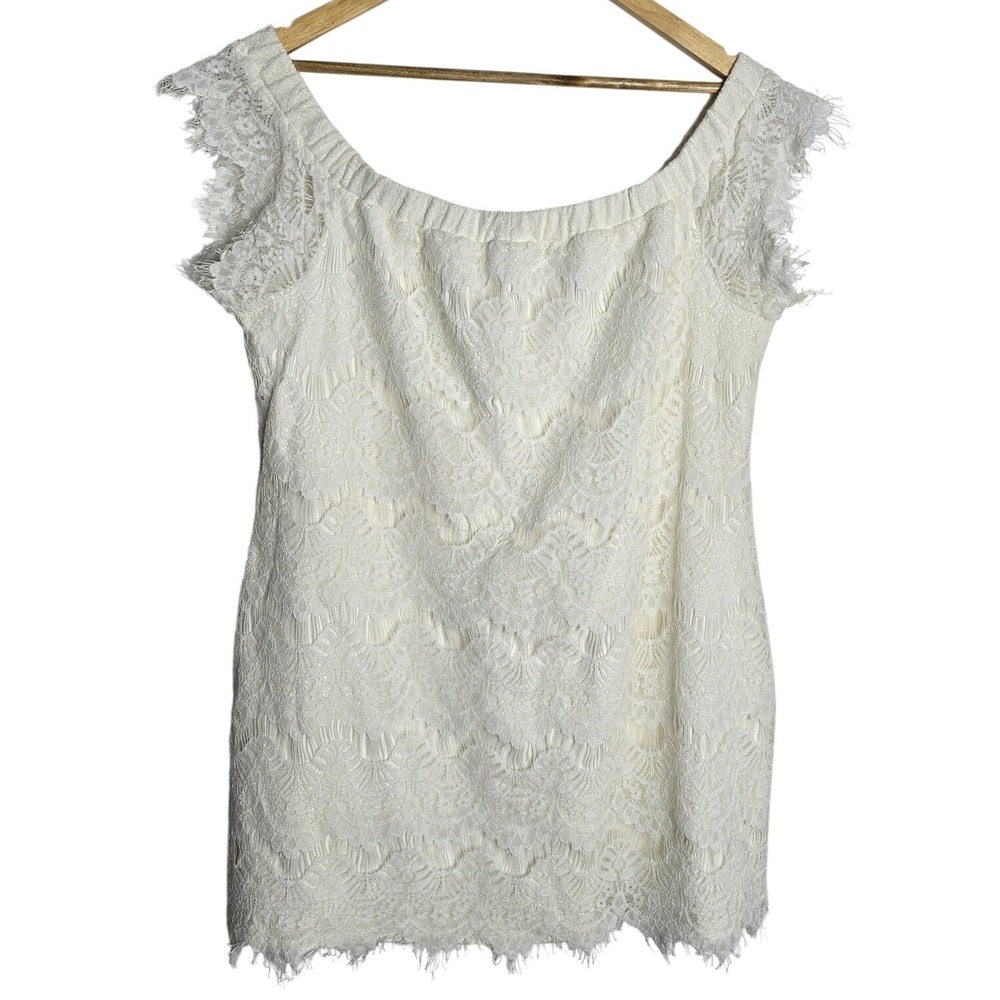 City Chic White‎ Lace Off The Shoulder Dress Plus Size 16